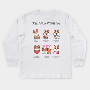 Corgi Kids Long Sleeve T-Shirt